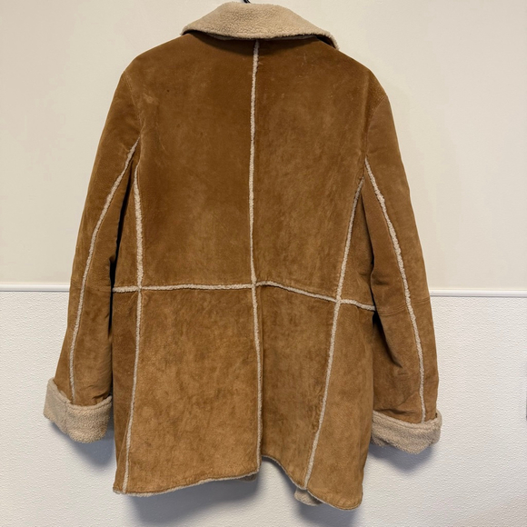 St Johns Bay Coat Women’s L Washable Suede Sherpa Lined Faux Shearling Vintage - Picture 2 of 16